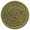 German Weimar Republic 1924A 50 Pfennig EF-AU (EF45) $
