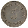 German Empire 1902A 5 Pfennig Uncirculated (MS60)