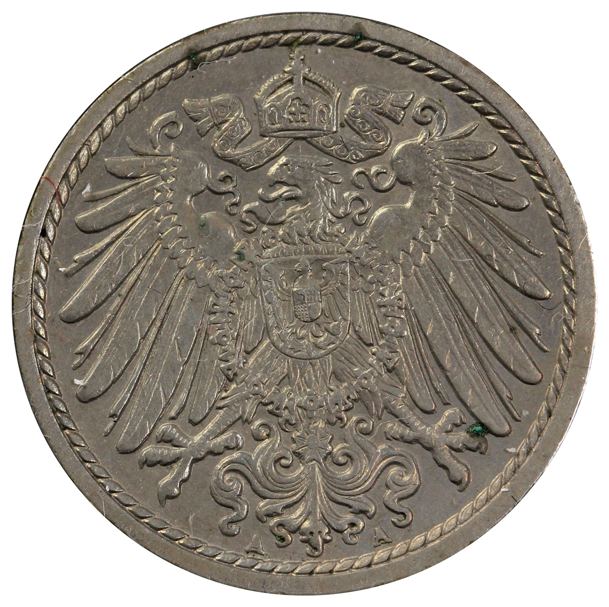 German Empire 1902A 5 Pfennig Uncirculated (MS60)