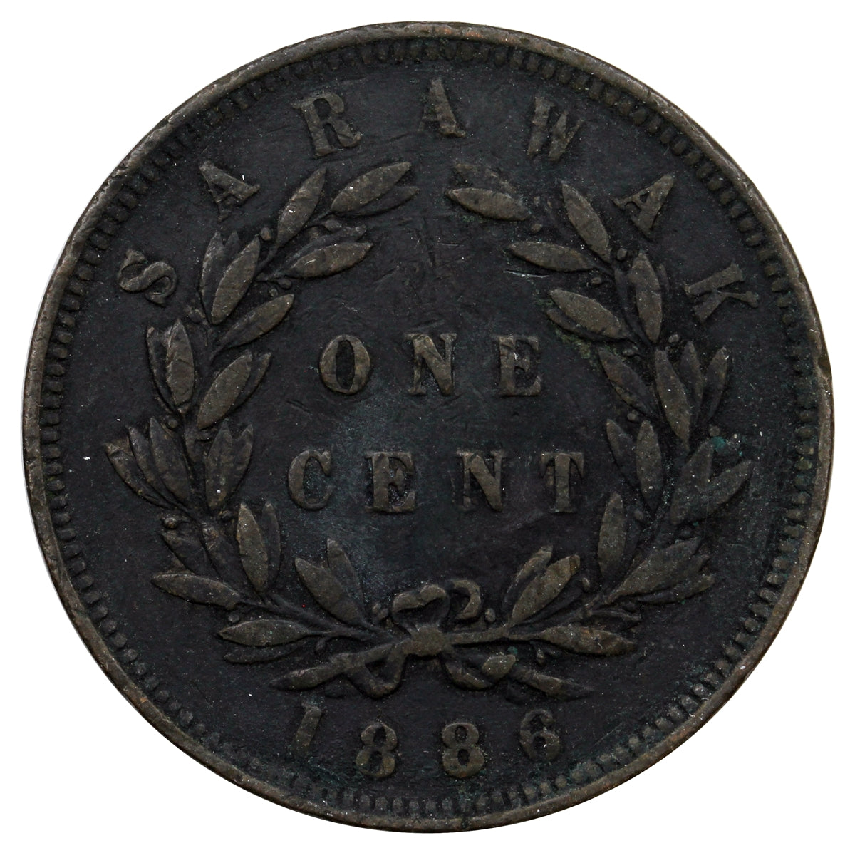 Sarawak 1886 Cent Extra Fine (EF40) $