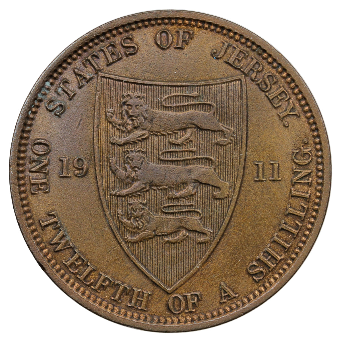 Jersey 1911 1/12 Shilling Extra Fine (EF40)