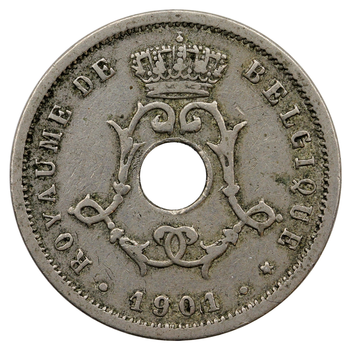 Belgium 1901 5 Centimes VF-EF (VF-30) $