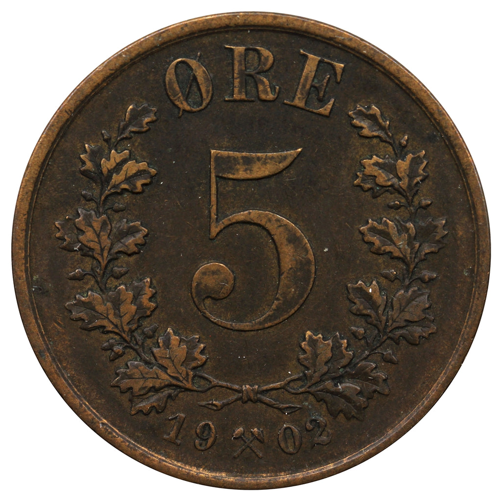 Norway 1902 5 Ore Extra Fine (EF-40) $