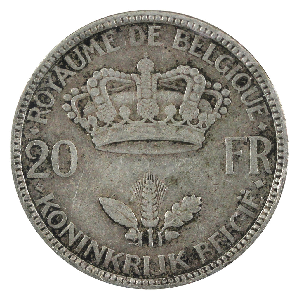 Belgium 1935 French 20 Francs Extra Fine (EF40)