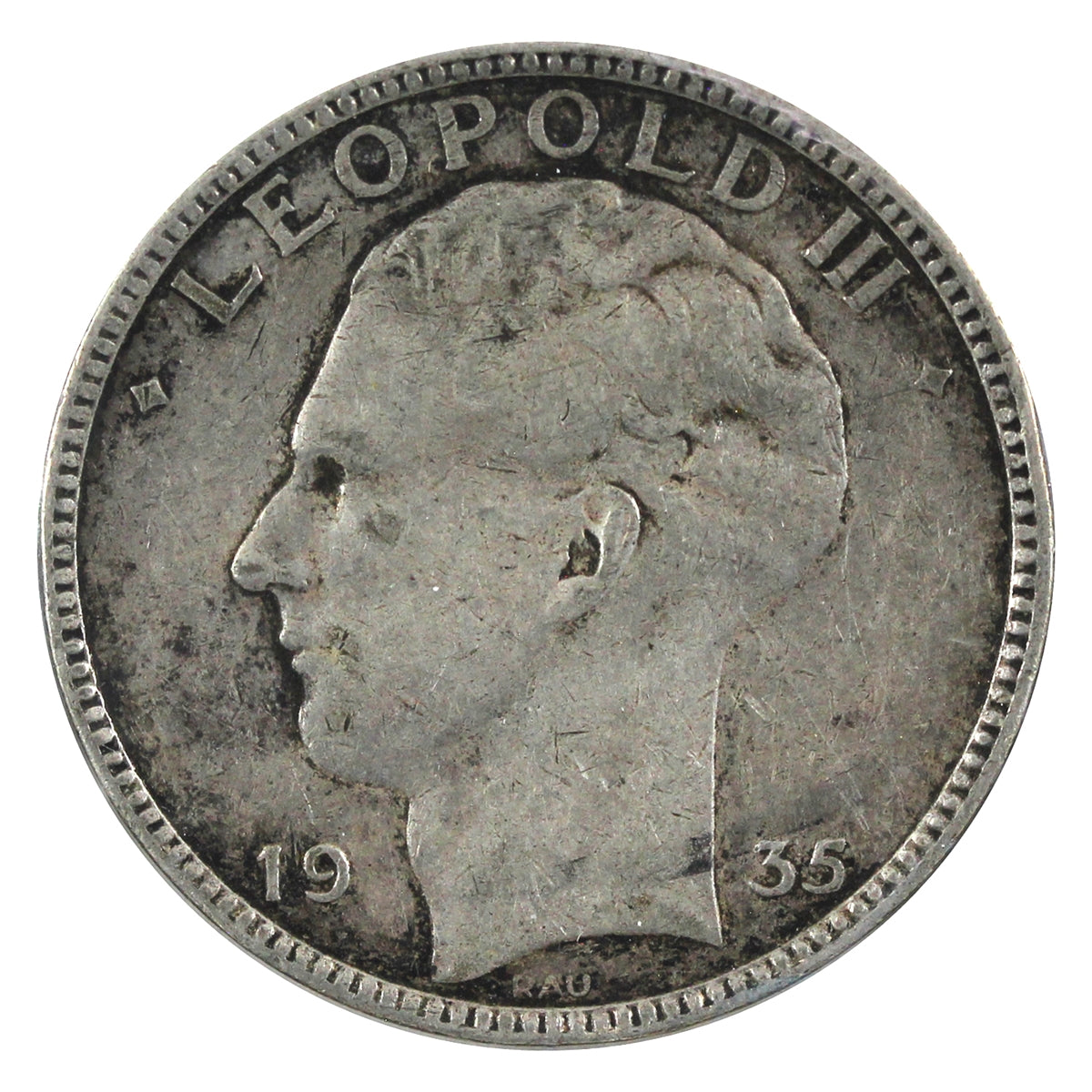 Belgium 1935 French 20 Francs Extra Fine (EF40)