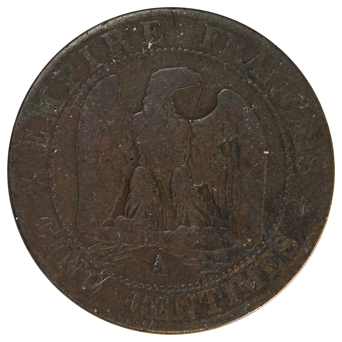 France 1861A 5 Centimes Very Fine (VF20)