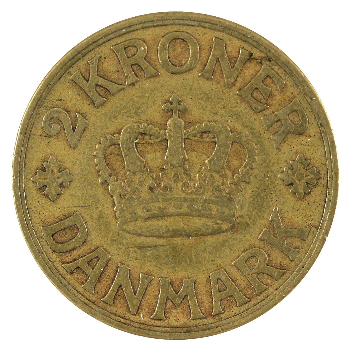 Denmark 1925HCN GJ 2 Kroner VF-EF (VF30)