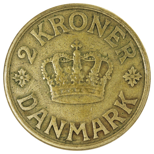 Denmark 1926HCN GJ 2 Kroner Extra Fine (EF40)