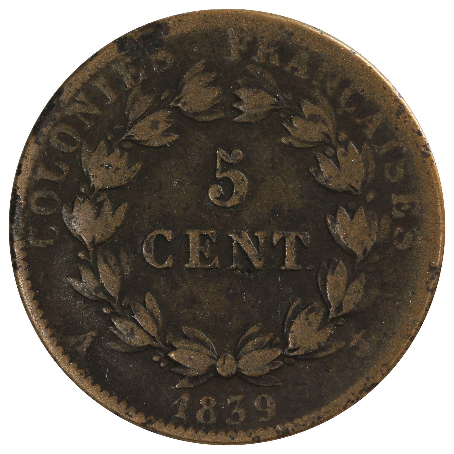 France 1839A 5 Centimes VF-EF (VF30)