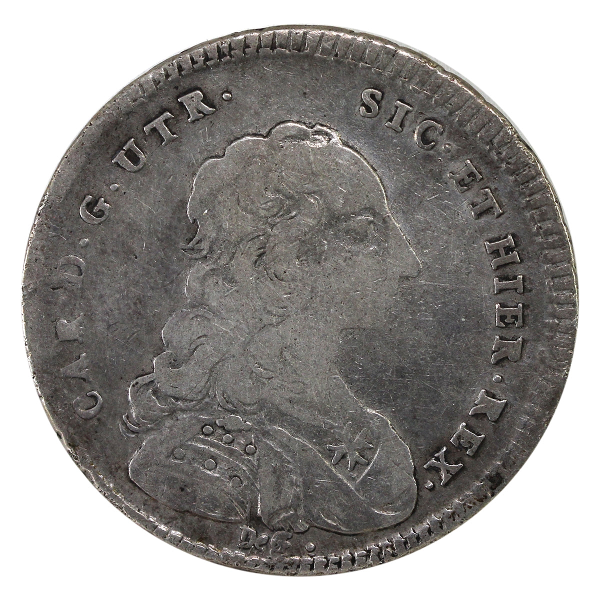 Italian States 1753 DEG MMR Naples 60 Grana F-VF (F15) $