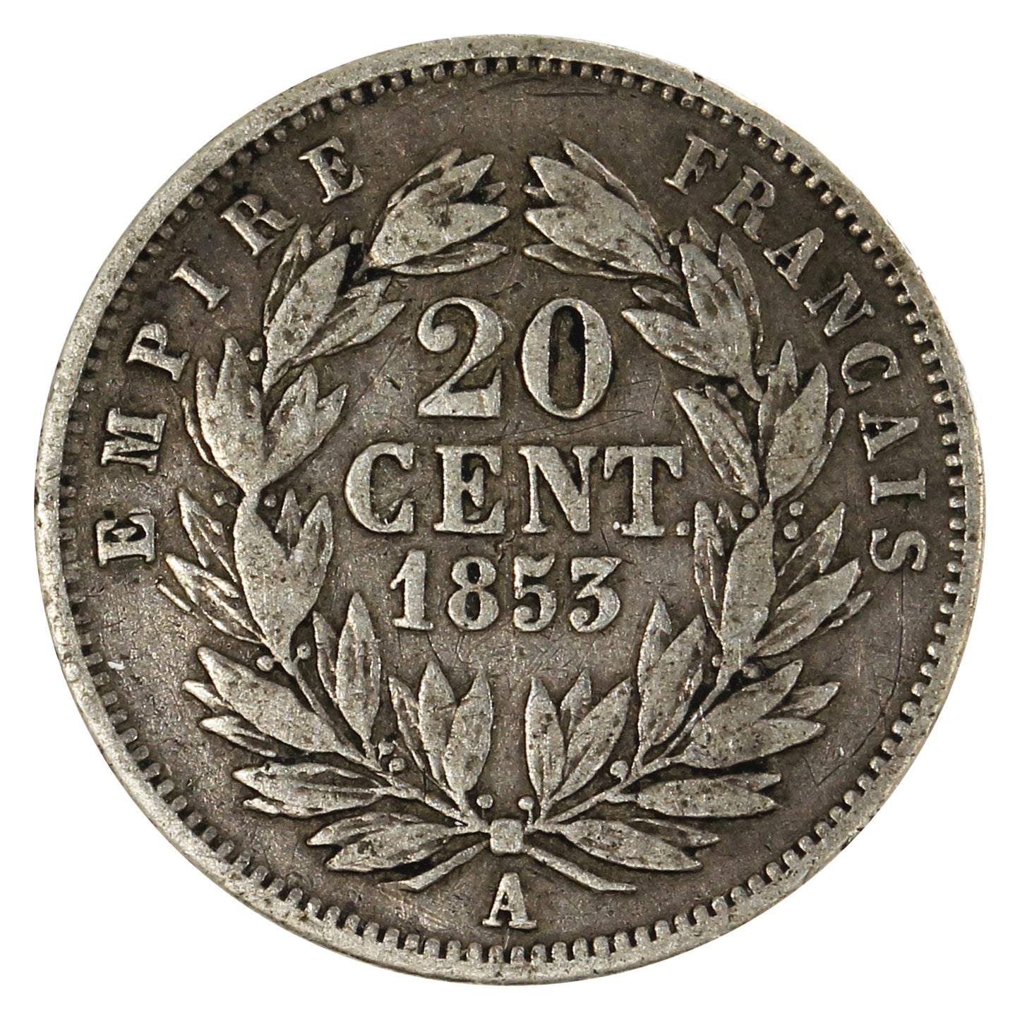 France 1853A 20 Centimes Very Fine (VF20)
