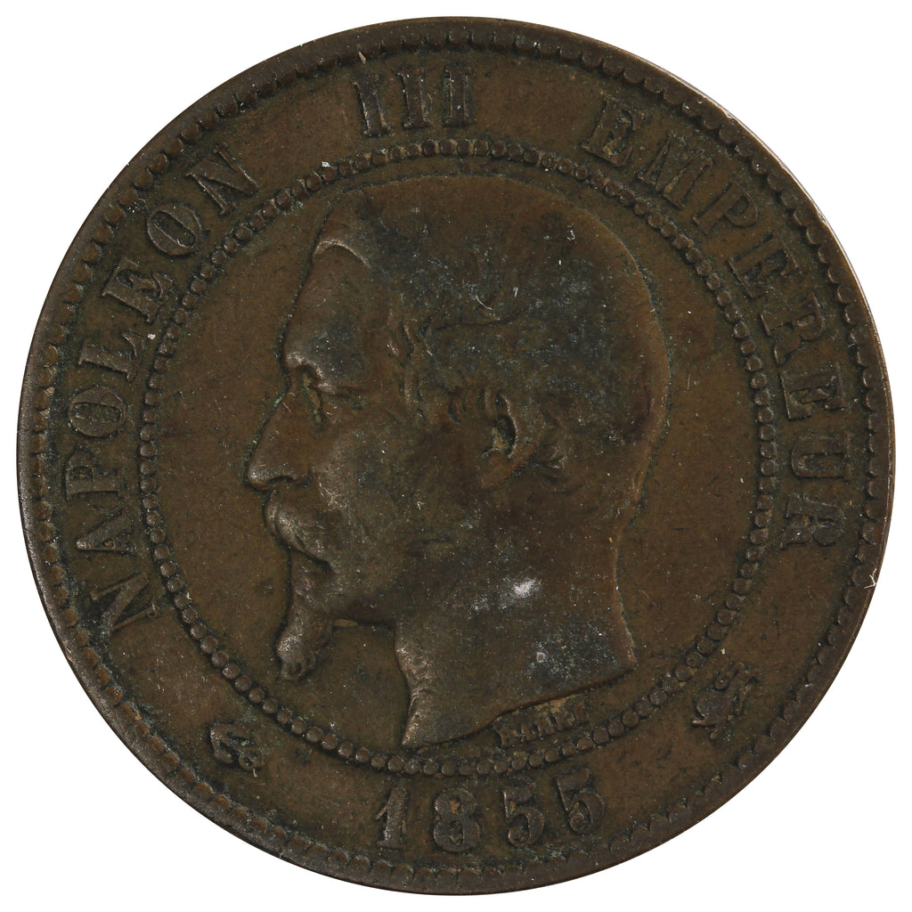 France 1855D 10 Centimes VF-EF (VF30)
