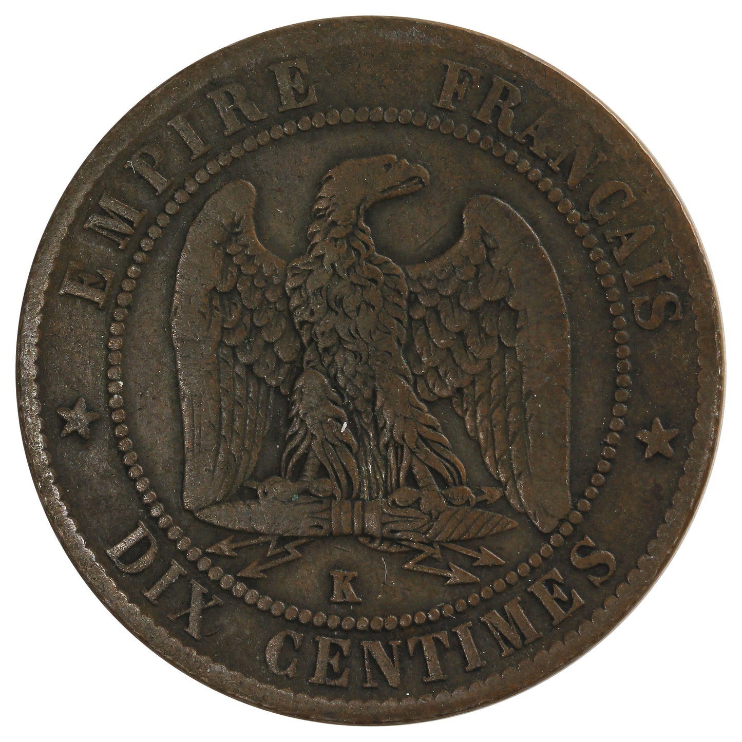 France 1862K 10 Centimes Extra Fine (EF40)