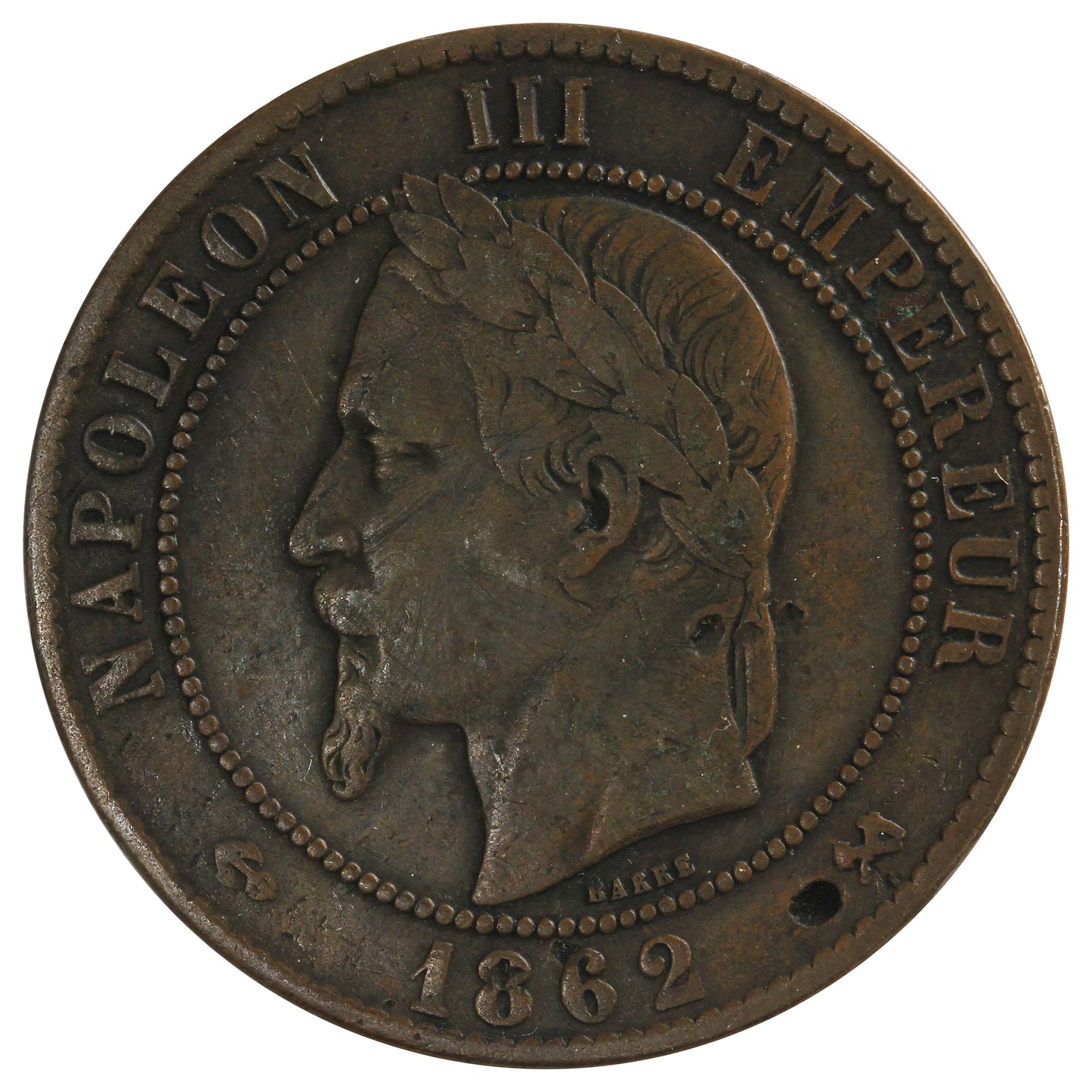 France 1862K 10 Centimes Extra Fine (EF40)