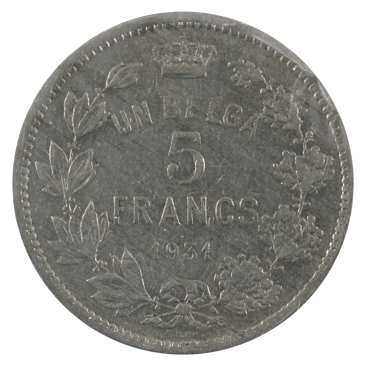 Belgium 1931 French 5 Francs Extra Fine (EF40)
