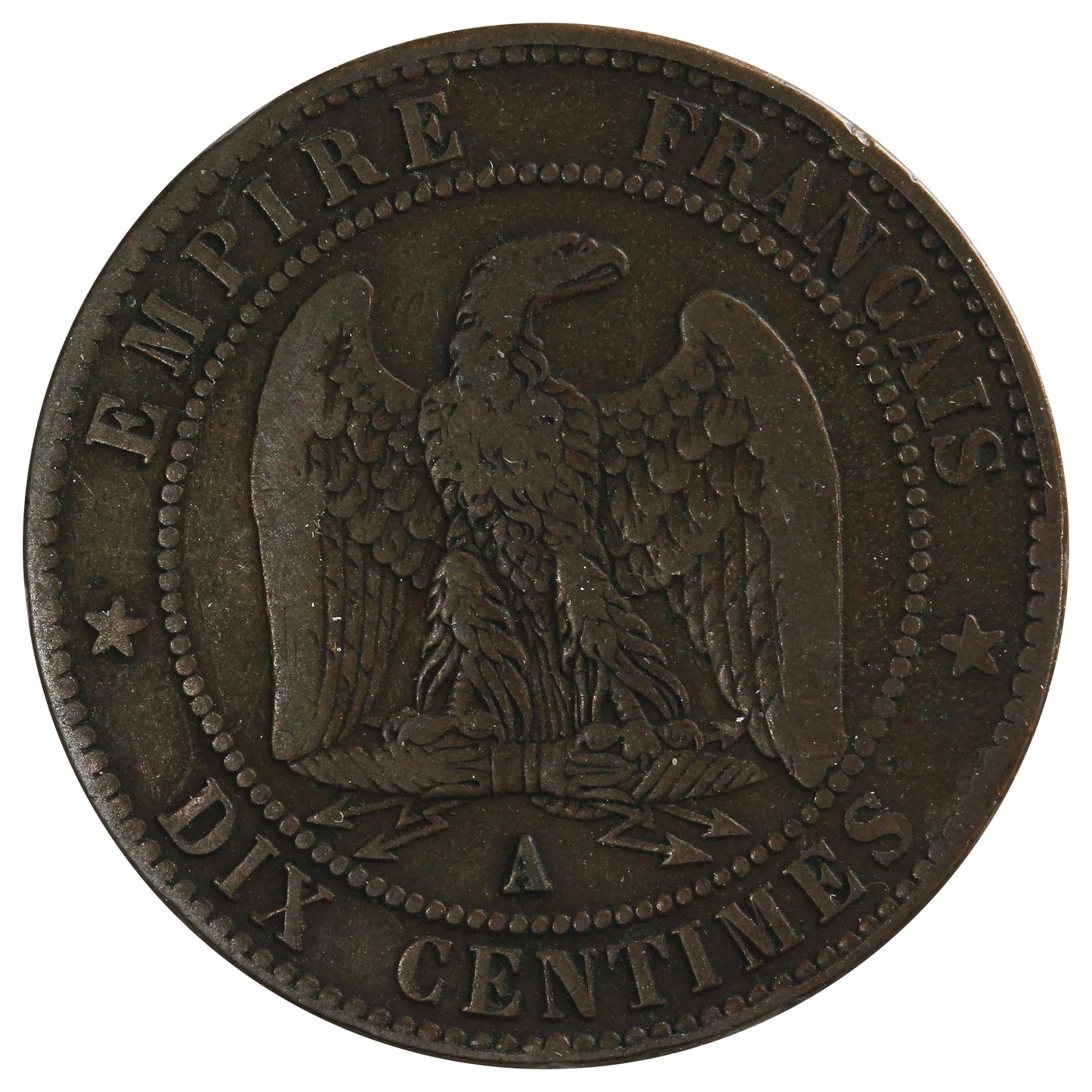 France 1863A 10 Centimes Extra Fine (EF40)