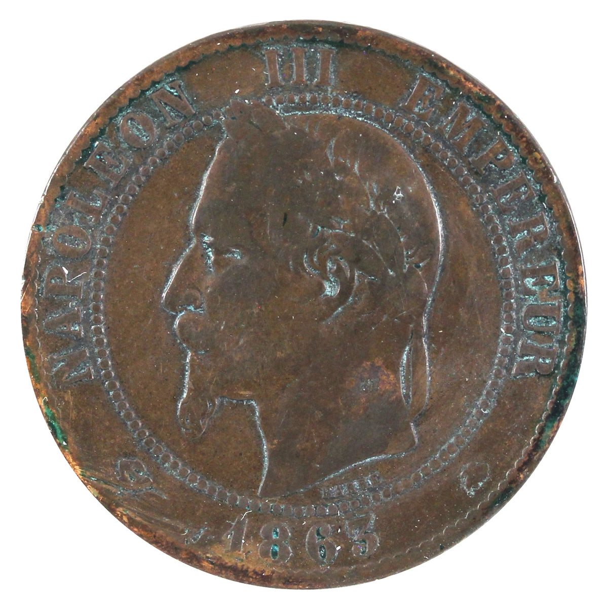 France 1863A 10 Centimes Very Fine (VF20)