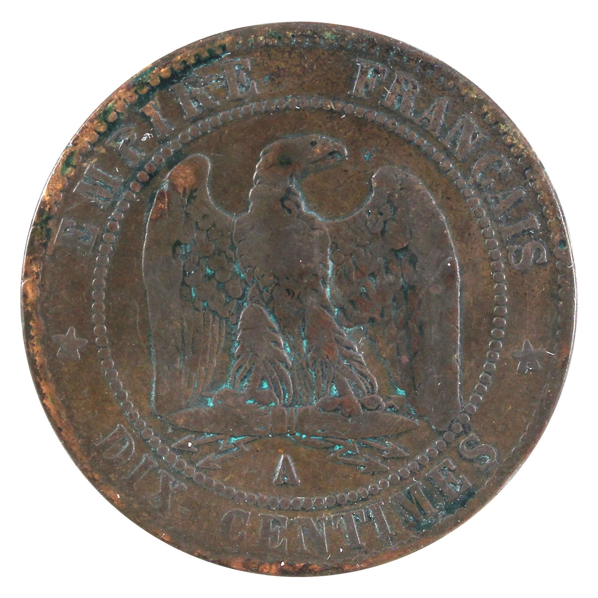 France 1863A 10 Centimes Very Fine (VF20)