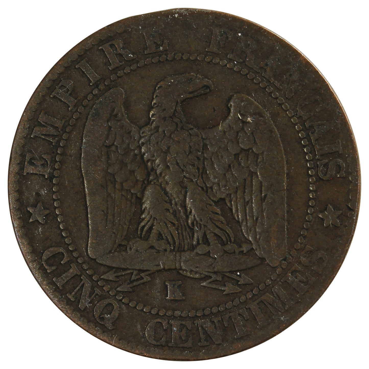 France 1863K 5 Centimes VF-EF (VF30)