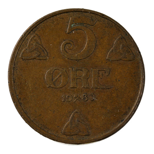 Norway 1930 5 Ore VF-EF (VF-30)
