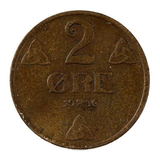 Norway 1936 2 Ore Extra Fine (EF-40)