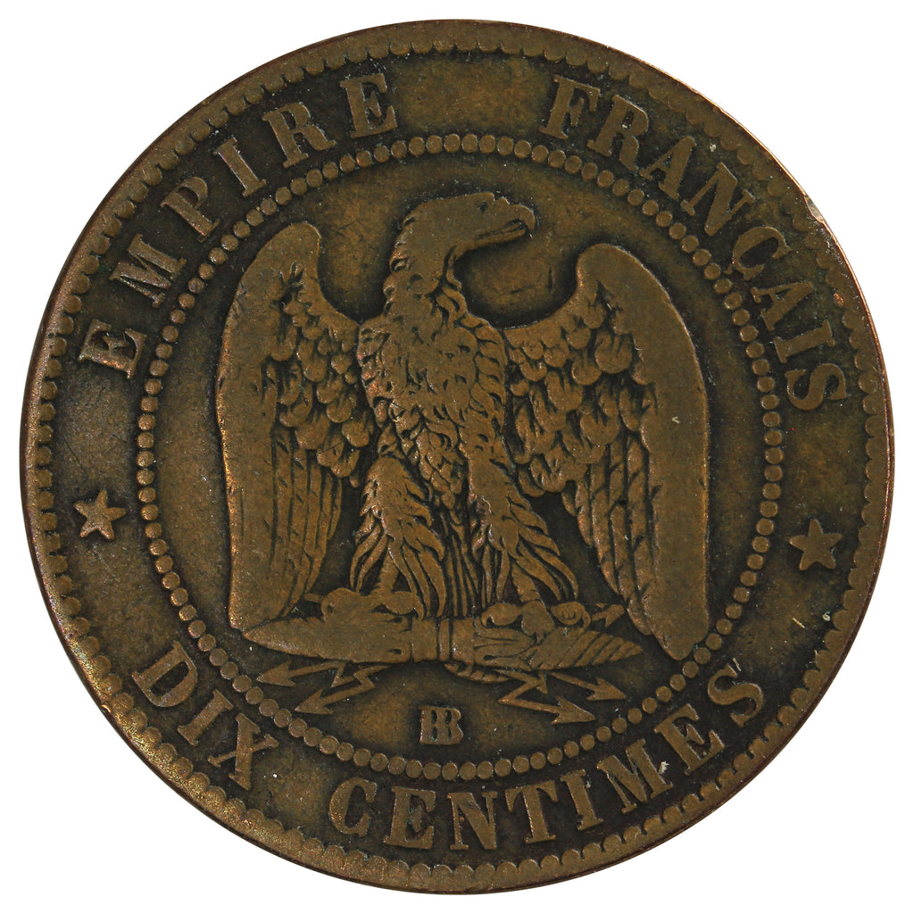 France 1864BB 10 Centimes Very Fine (VF20)