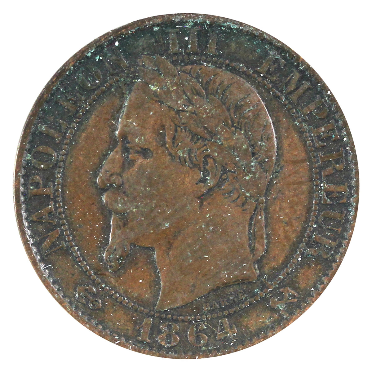 France 1864K 5 Centimes Extra Fine (EF40)