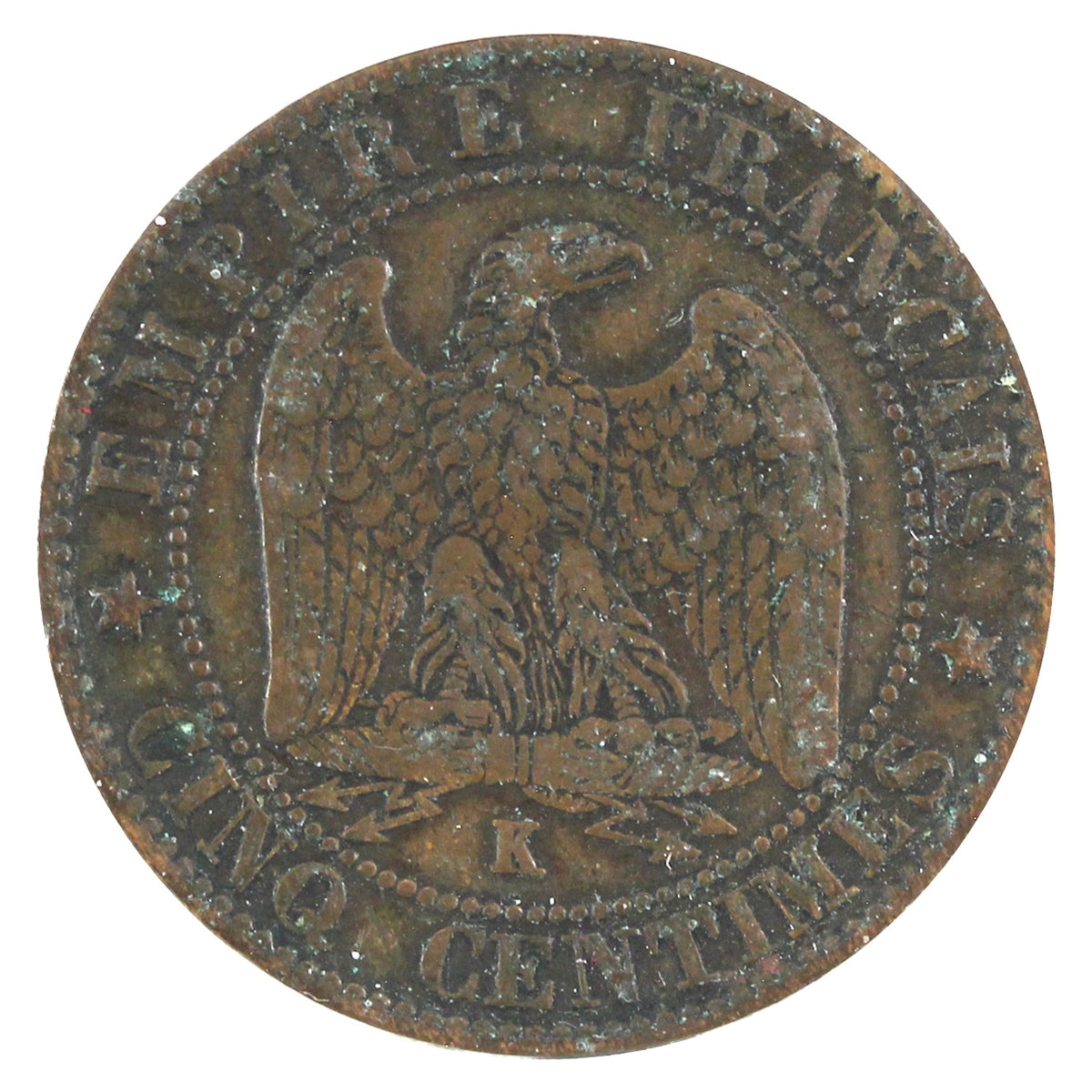 France 1864K 5 Centimes Extra Fine (EF40)