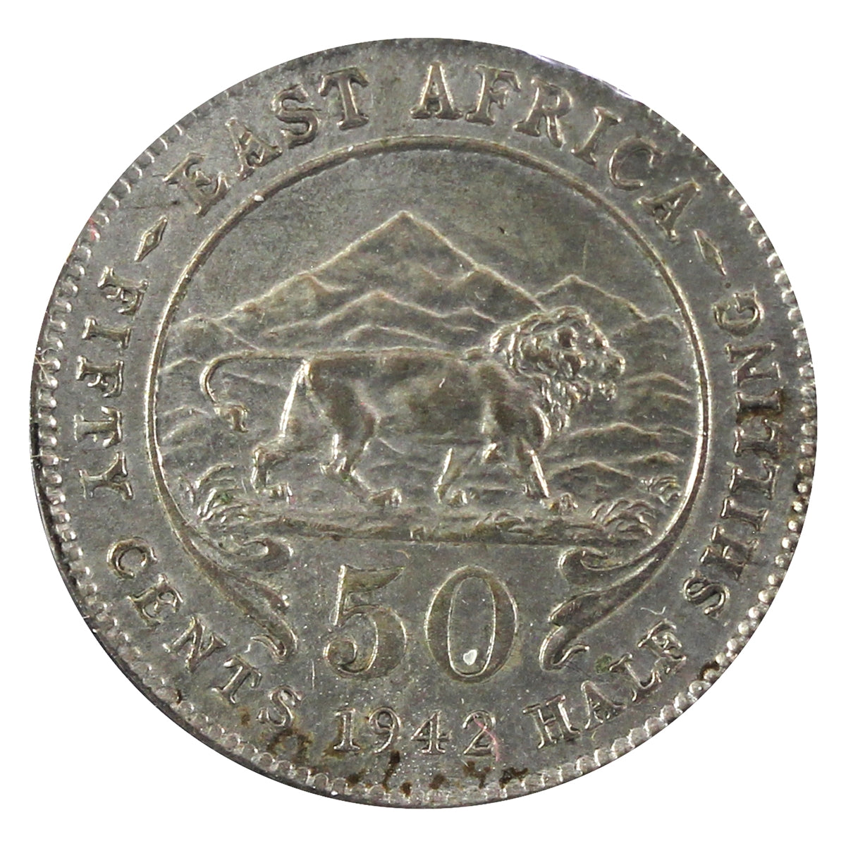 East Africa 1942H 50 Cents Extra Fine (EF40)