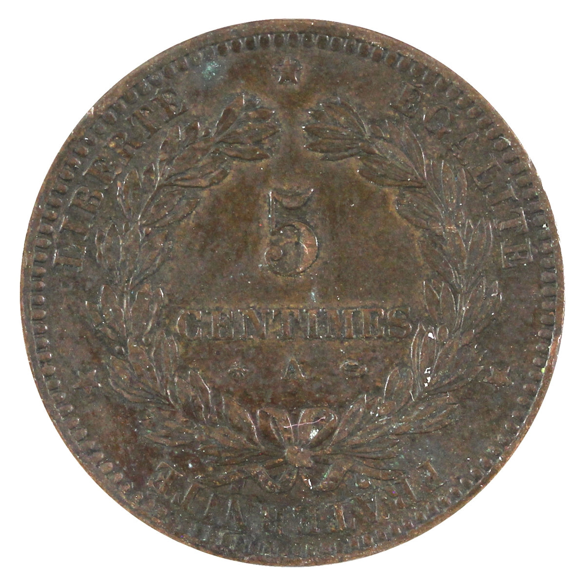 France 1871A 5 Centimes Almost Uncirculated (AU50)