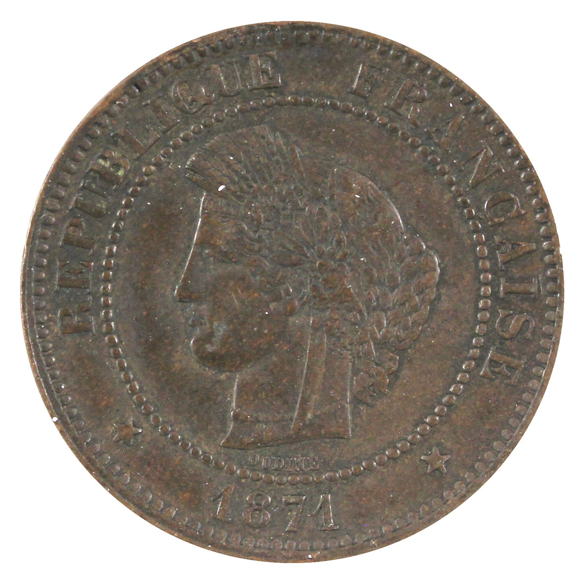 France 1871A 5 Centimes Almost Uncirculated (AU50)