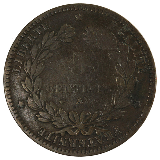 France 1871A 5 Centimes VF-EF (VF30)