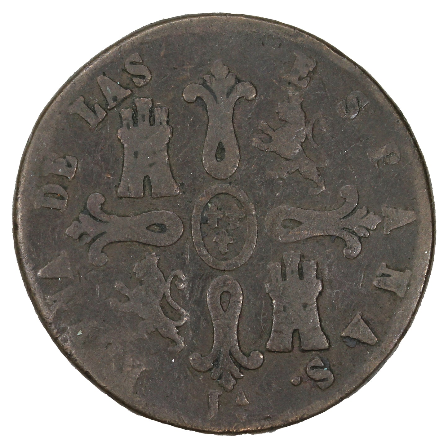 Spain 1849 8 Maravedis F-VF (F15)