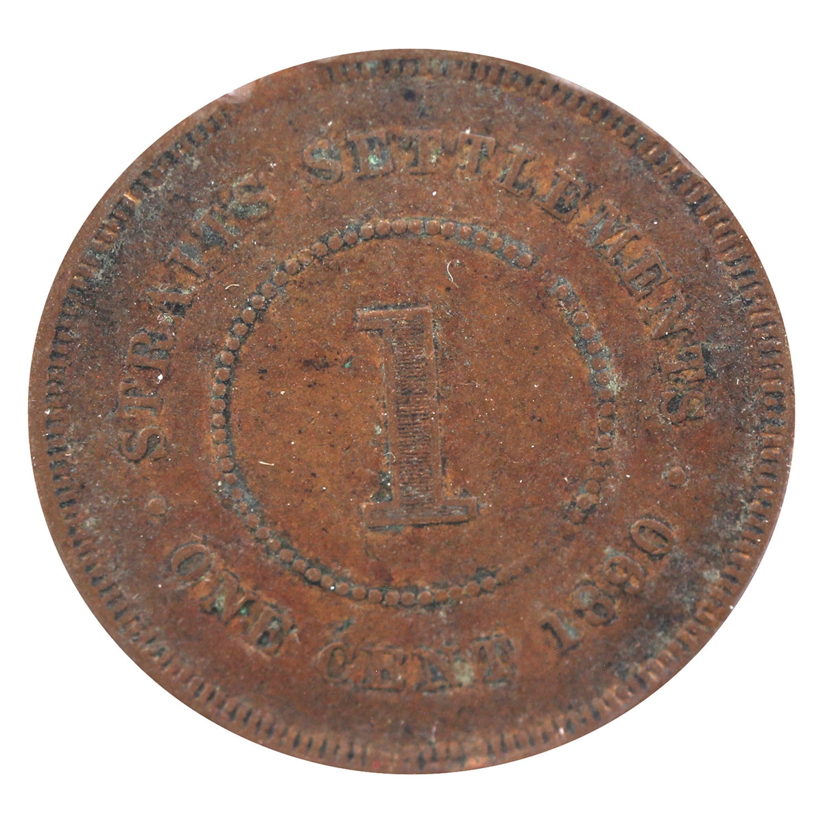 Straits Settlements 1890 Cent Very Fine (VF20)