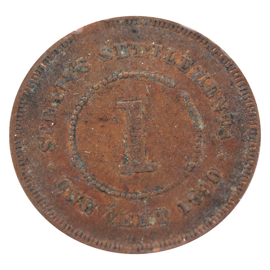 Straits Settlements 1890 Cent Very Fine (VF20)