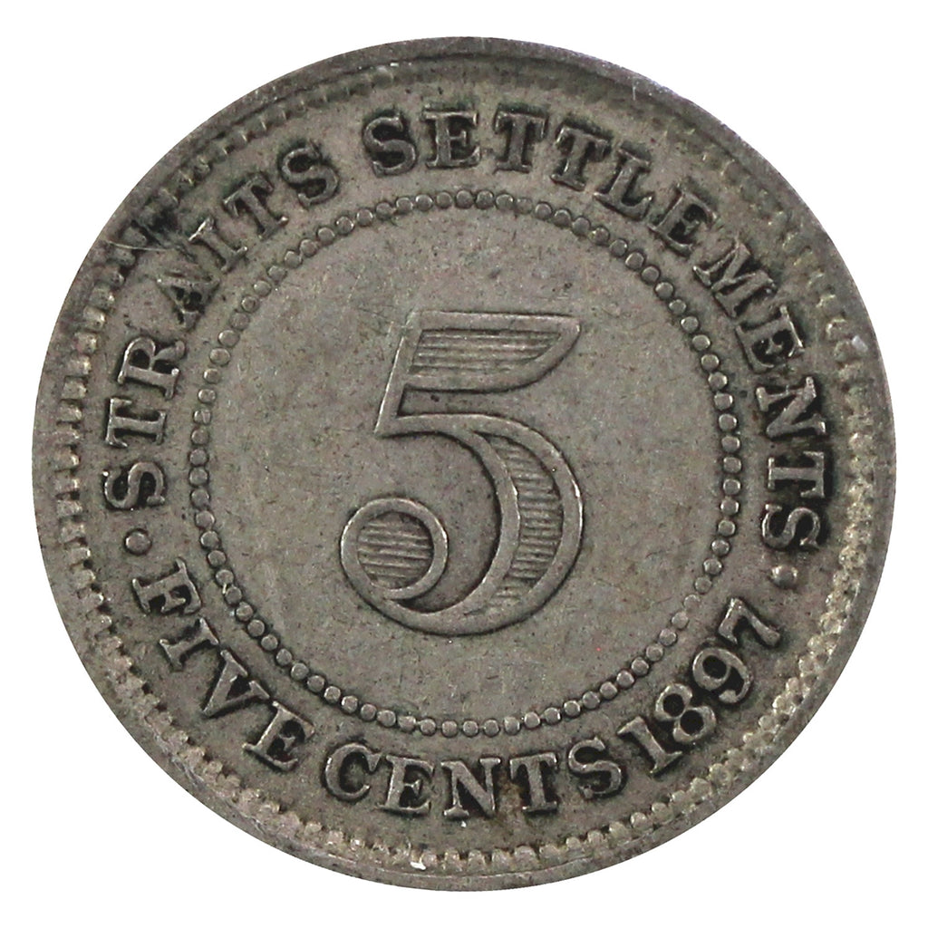 Straits Settlements 1897H 5 Cents VF-EF (VF30) $