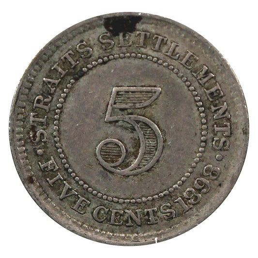 Straits Settlements 1898 5 Cents Extra Fine (EF40)