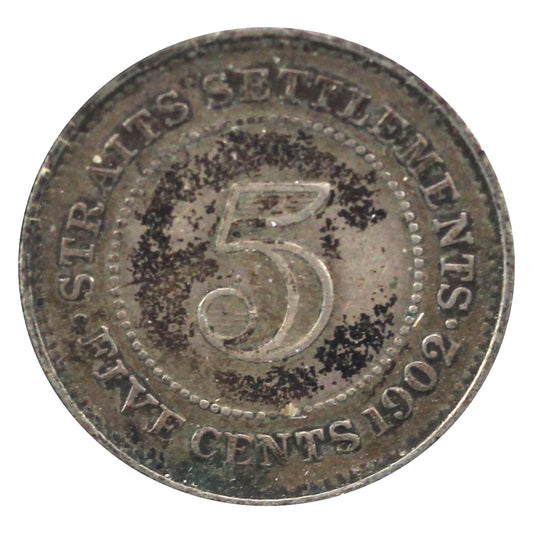 Straits Settlements 1902 5 Cents VF-EF (VF30) $