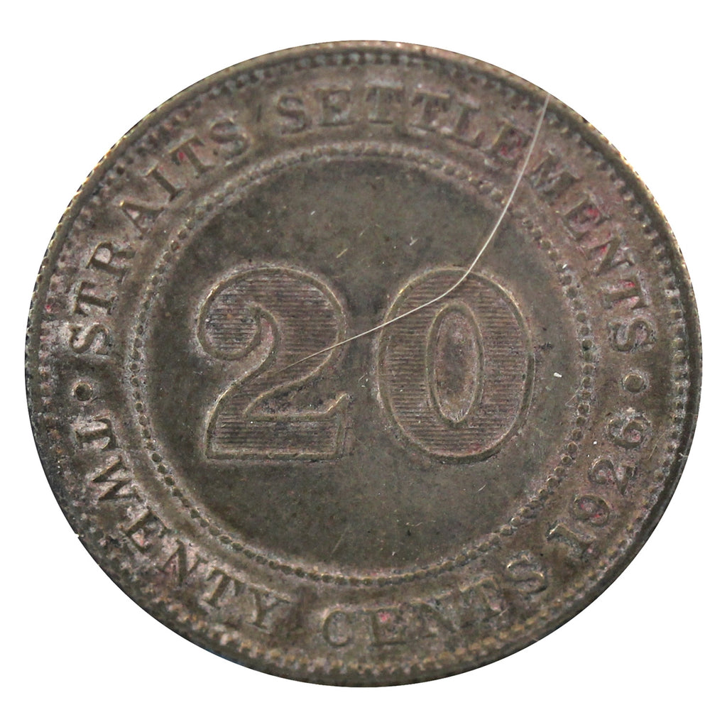 Straits Settlements 1926 20 Cents Extra Fine (EF40)