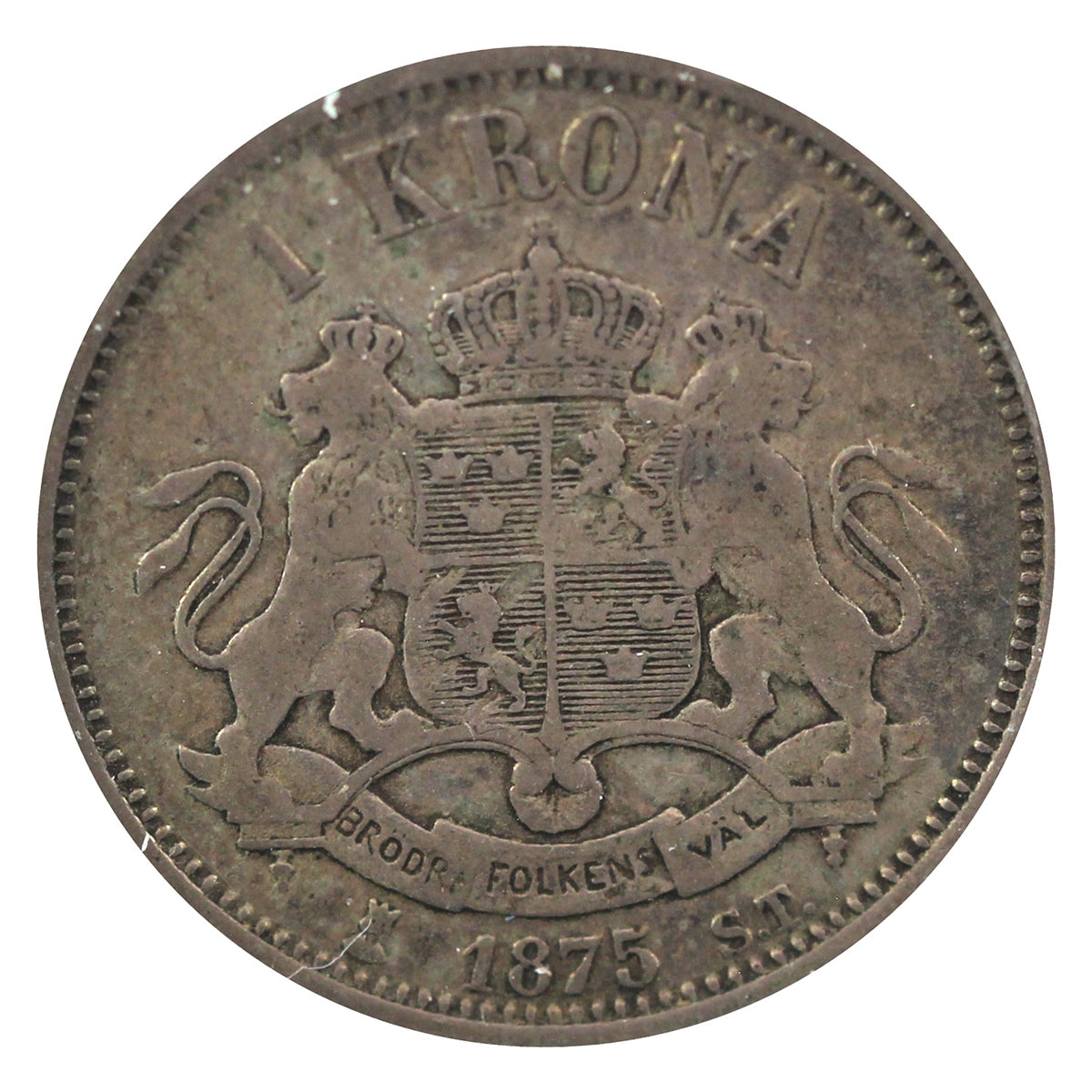 Sweden 1875ST Krona VF-EF (VF30) $