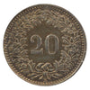 Switzerland 1953B 20 Rappen Uncirculated (MS60)