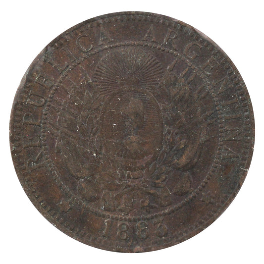 Argentina 1883 2 Centavos Extra Fine (EF-40)