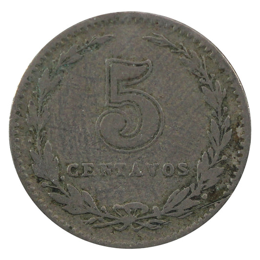 Argentina 1908 5 Centavos Very Fine (VF-20)