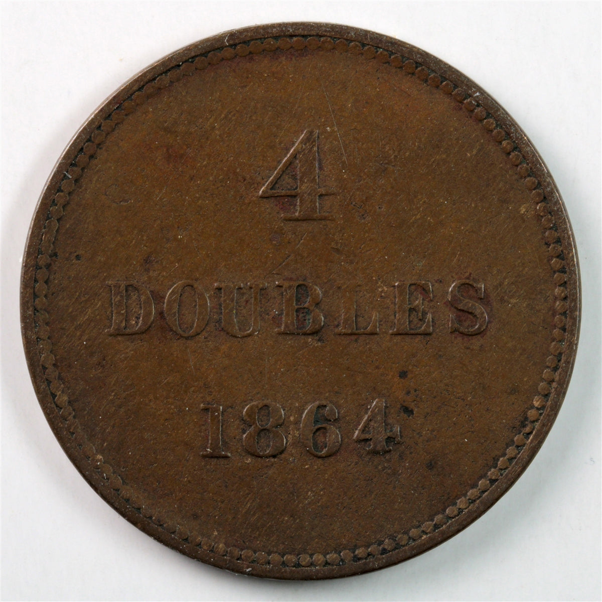 Guernsey 1864 4 Doubles Extra Fine (EF40) $