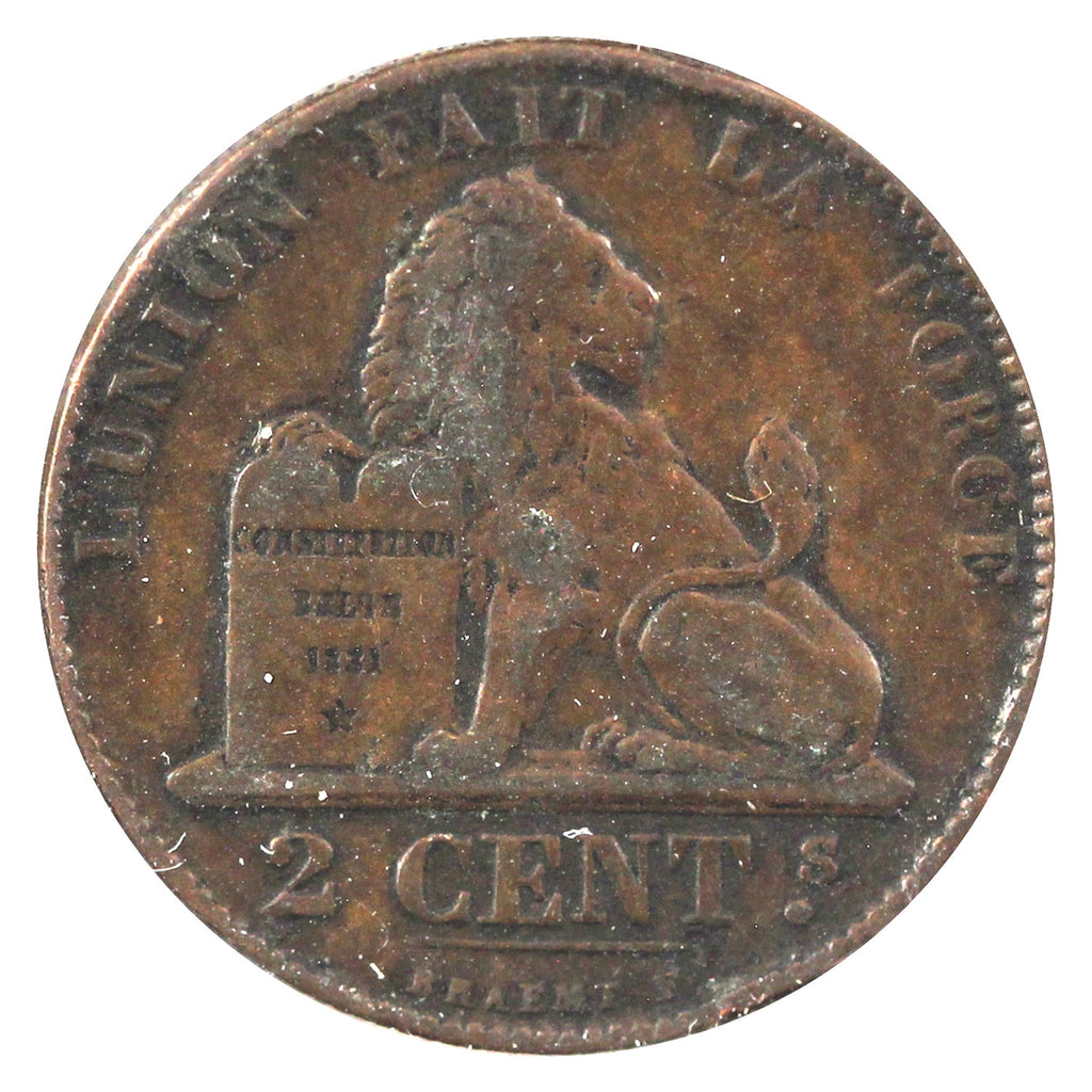 Belgium 1863 2 Centimes Extra Fine (EF40)