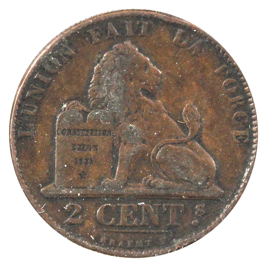 Belgium 1863 2 Centimes Extra Fine (EF-40)