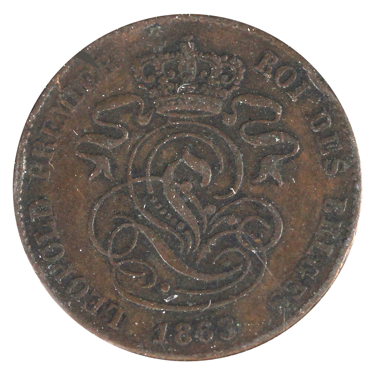 Belgium 1863 2 Centimes Extra Fine (EF40)