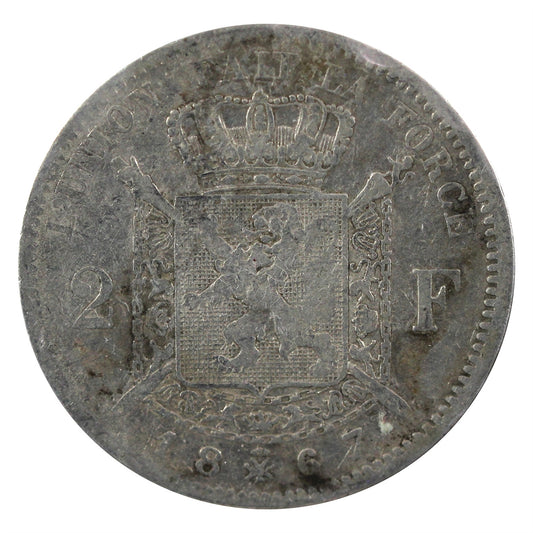 Belgium 1867 2 Francs F-VF (F-15) $