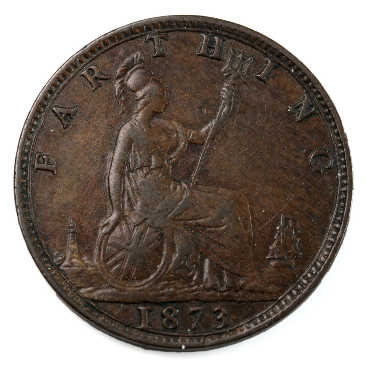 Great Britain 1873 Farthing Almost Uncirculated (AU50) $