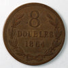 Guernsey 1864 8 Doubles Almost Uncirculated (AU50) $